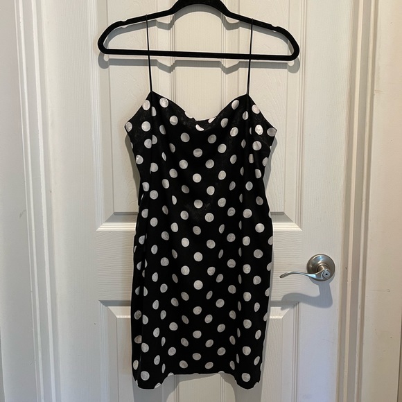 Topshop Black Polka Dot Shift Dress - Picture 1 of 3